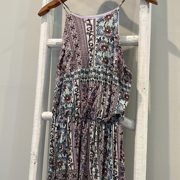 lush halter lavender maxi pattern dress size small - Picture 3 of 8
